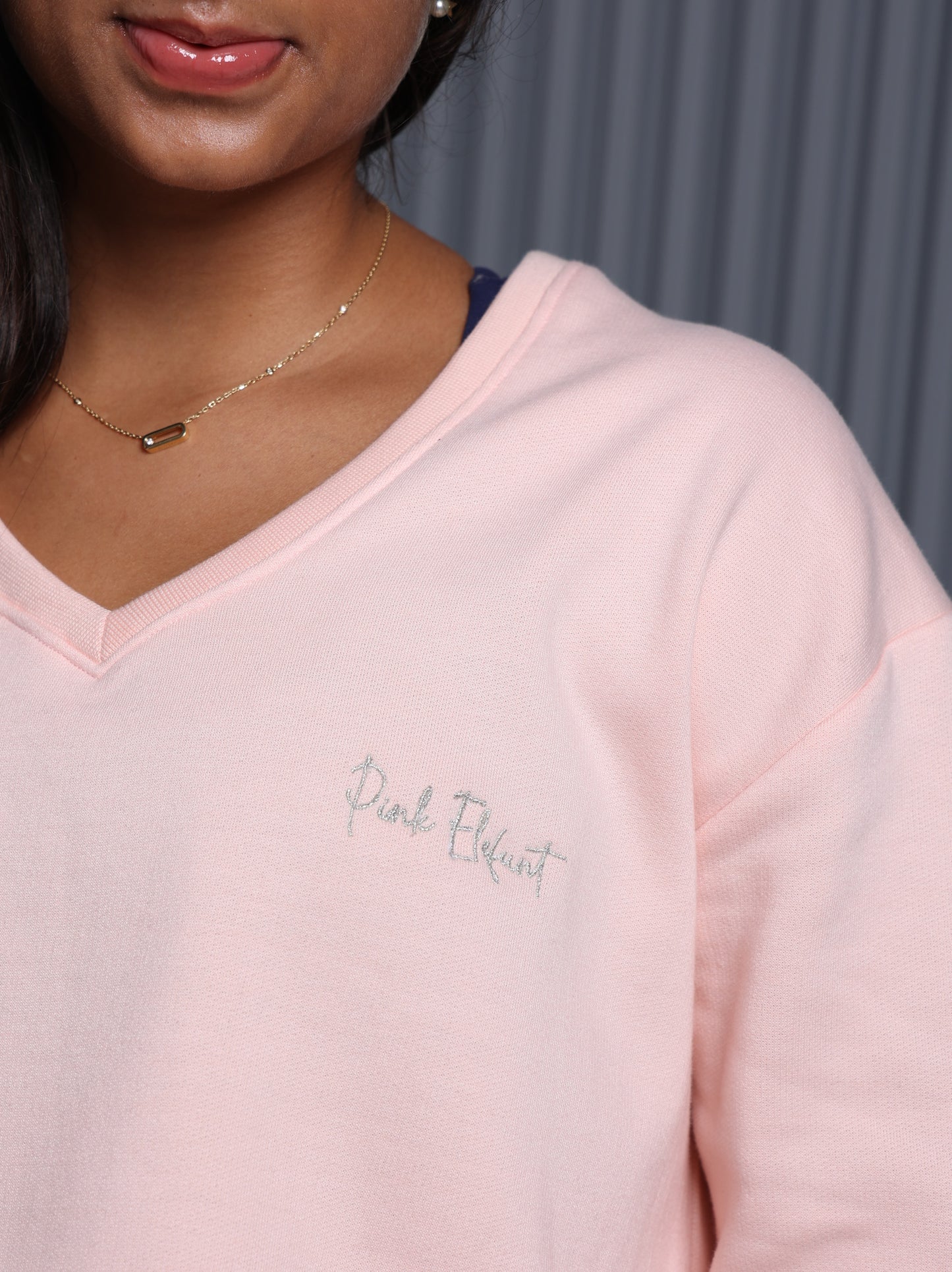 silver lining v-neck sweatshirt